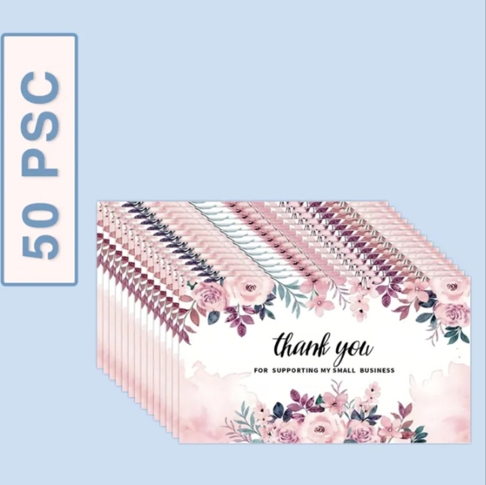 Floral Thank You Cards – 50-Pack